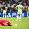 La disperazione di Laura Giuliani al termine del match (Epa)