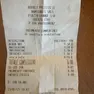 Lo scontrino che riporta i 10 cent per il taglio della brioche