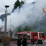 Lo stavolo in fiamme ad Arta Terme