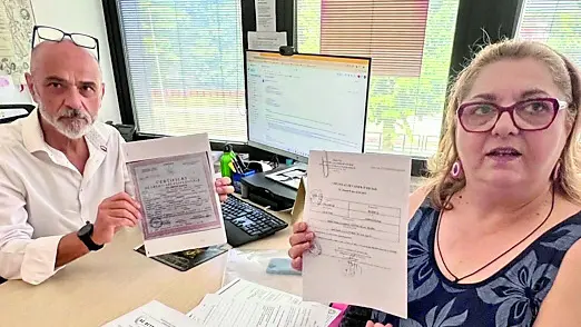 Rodica Colompar con il sindacalista di Flc-Cgil Giuseppe Mancaniello
