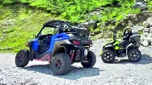 I quad durante il sopralluogo in vista della manifestazione