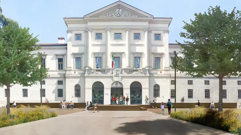 Un render di come sarà piazza Garibaldi secondo il progetto presentato dal Comune di Udine
