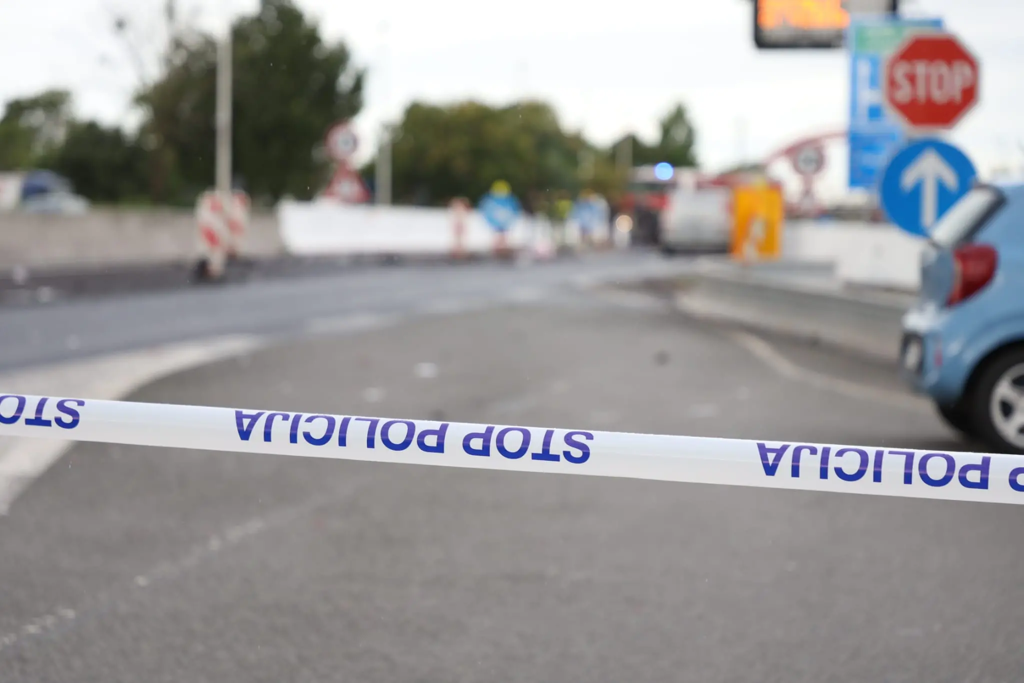 L'area dell'incidente transennata dalla polizia slovena (Tibaldi)