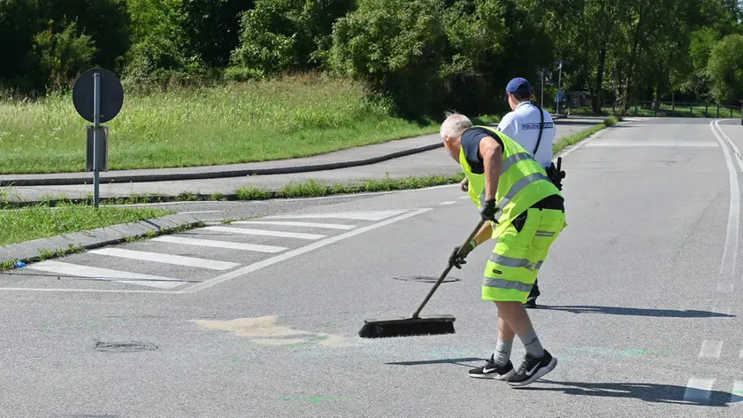 Il punto della schianto in via Romagna angolo via Emilia, a Udine