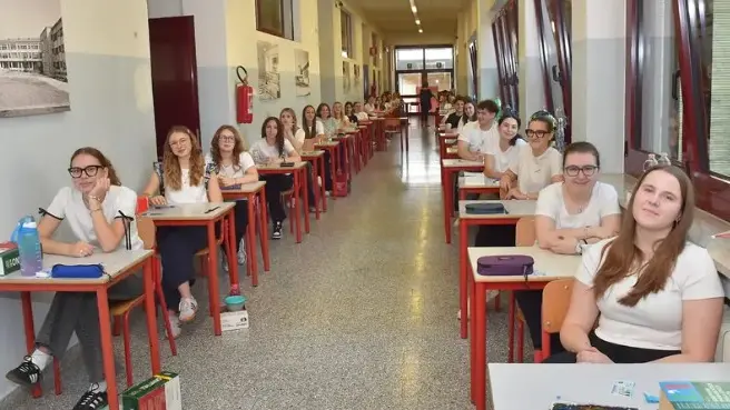 Una classe dello Zanon di Udine affronta la prima prova. Foto Petrussi