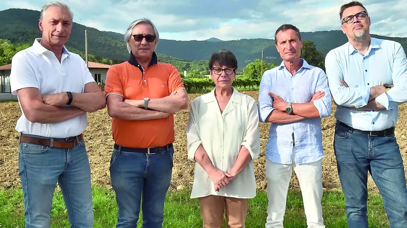 Da sinistra i sindaci Pinatto, Melissa, Bernardi, Pascolini e Basaldella