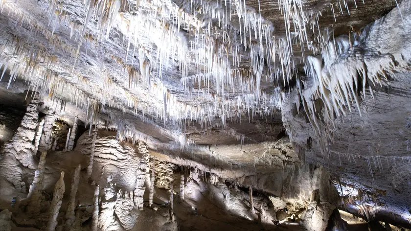 Un tratto del nuovo percorso nelle Grotte di Villanova