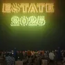Una delle scritte realizzate con i droni a Lignano (foto Petrussi)