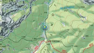 Nella cartina l'area di intervento dei soccorsi
