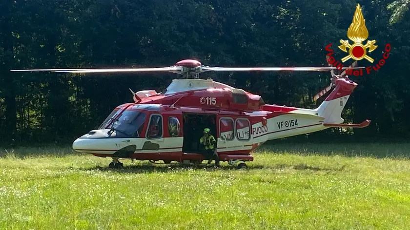 Per le ricerche è stato utilzzato anche l'elicottero dei vigili del fuoco