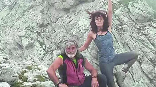 Mauro e la figlia Marianna Corona in montagna