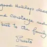 Uno dei biglietti di auguri di Hemingway indirizzati agli amici Kechler