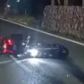 La moto della vittima sull'asfalto dopo l’incidente
