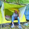 Giuseppe Rossi all’interno della tenda dove vive dalla fine di luglio ©Foto Petrussi