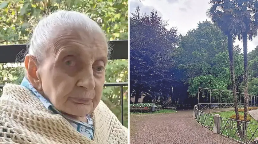 Paola Leonarduzzi e l’albero che il Comune ha deciso di tagliare (foto Petrussi)