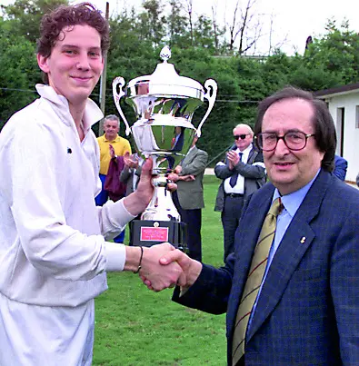 Mario Martini durante una premiazione