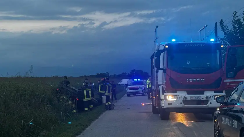 I soccorsi sul luogo dell'incidente, a Buttrio