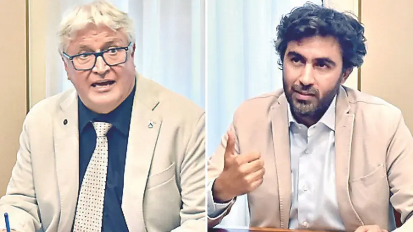 Il sindaco di Udine, Alberto Felice De Toni, a destra l'assessore Federico Pirone