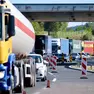 Traffico e code lunedì mattina, 8 settembre, a Fernetti. Foto Silvano