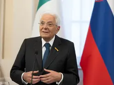 L'intervento di Mattarella nel corso della visita ufficiale a Lubiana (Ansa)