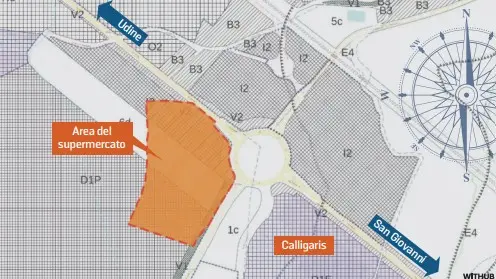 La mappa dove potrebbe nascere un nuovo polo commerciale