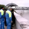 Uomini della Protezione civile regionale impegnati nel monitoraggio del Tagliamento