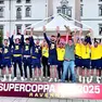 La gioia della Gesteco Cividale in Piazza Ristori con la Supercoppa vinta domenica a Ravenna foto petrussi