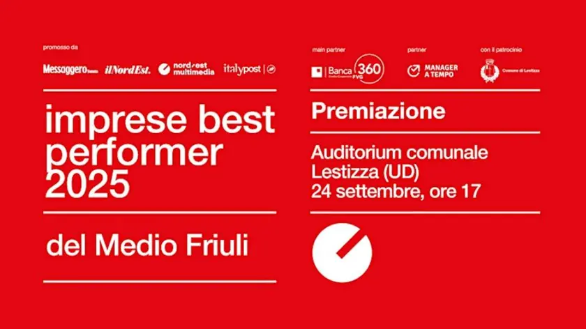 Mercoledì 24 settembre l’evento Best Performer nell’Auditorium comunale di Lestizza