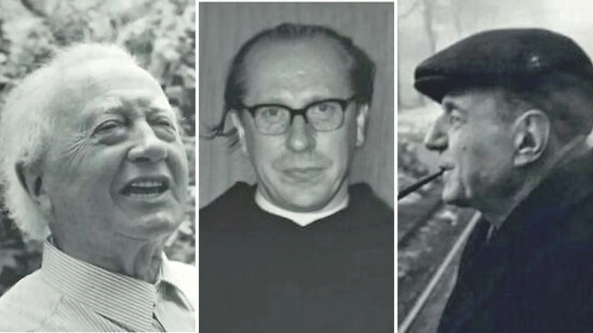 Da sinistra: Biagio Marin, David Maria Turoldo e Umberto Saba