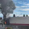 Le fiamme avvolgono la cabina del camion in viale Palmanova
