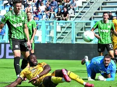 Il gol del 2-0 del Sassuolo (foto Petrussi)