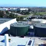 Una veduta aerea della zona di via Gonars che ospita il biodigestore