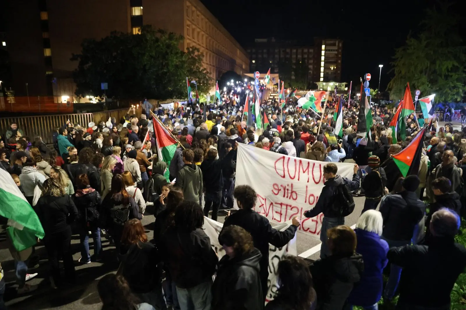 Presidio pro Palestina anche davanti all'ospedale di Udine