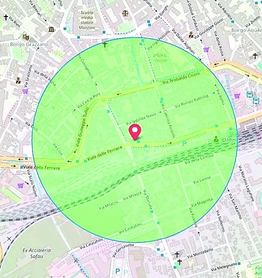Nella cartina l’area che sarà interessata dalla disinfestazione