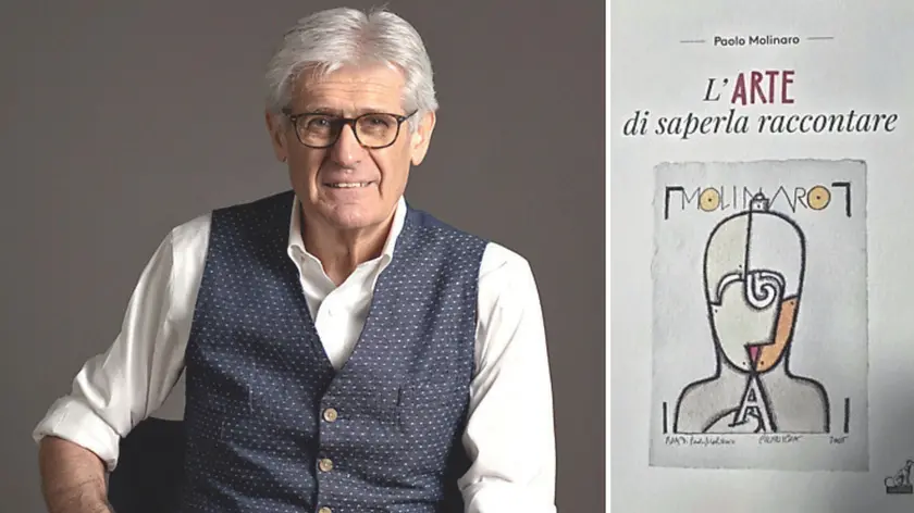Paolo Molinaro, fondatore e titolare dell’Aipem. A destra la copertina del suo libro