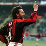 19990214-MILANO-SPR: CALCIO: MILAN-VENEZIA 2-1. L' esultanzadi Maurizio Ganz, autore del secondo gol del Milan. CARLO FERRARO / ANSA / PAL