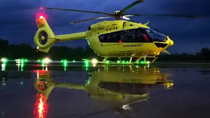 Il bimbo è stato trasportato a Verona in elicottero