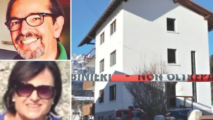 Le vittime, Maurizio Chisciotti e Patrizia Pontani, e l'abitazione a Forni di Sopra