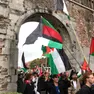 Il corteo a favore della Palestina organizzato nel 2024 a Udine in occasione di Italia-Israele