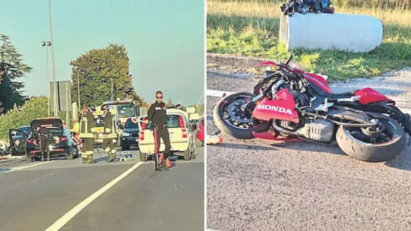 L'incidente avvenuto lunedì pomeriggio lungo la Pontebbana