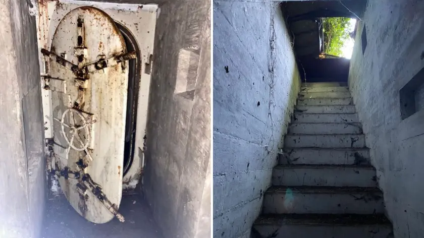 Due immagini dei bunker a Morsano al Tagliamento