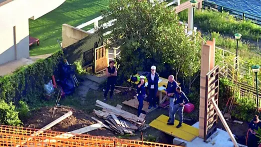 Il cantiere in Costiera a Trieste dove è avvenuto l'infortunio. Foto Bruni