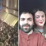 Il corteo Pro Pal del 14 ottobre, a Udine, a destra Roberto Mezzaroma e Arianna Mattietti