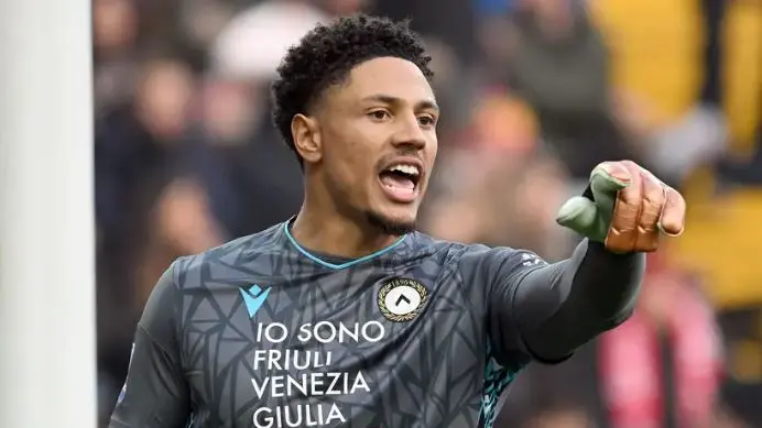 Il portiere bianconero Maduka Okoye, 26 anni