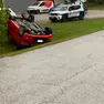 L'auto cappottata a Treppo Piccolo