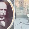 Olivo Manfrin nell’immagine sulla lapide e la sua tomba restaurata
