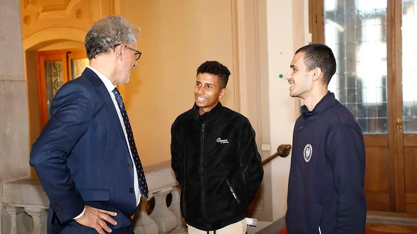 Il rettore Montanari accoglie i due studenti palestinesi