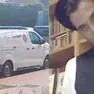 Matteo Taverna e, a sinistra, il furgone utilizzato dall’indagato dopo il fermo dei carabinieri