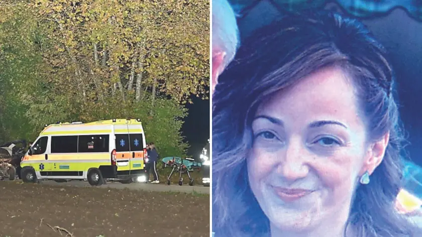 A sinistra il luogo dell'incidente e, a destra, Laura Marcolin