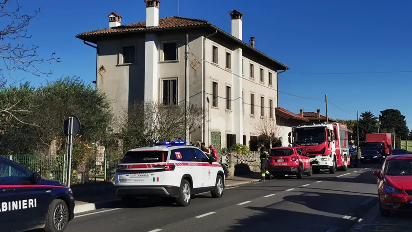 I soccorsi sul luogo dell'incidente a Orzano di Remanzacco